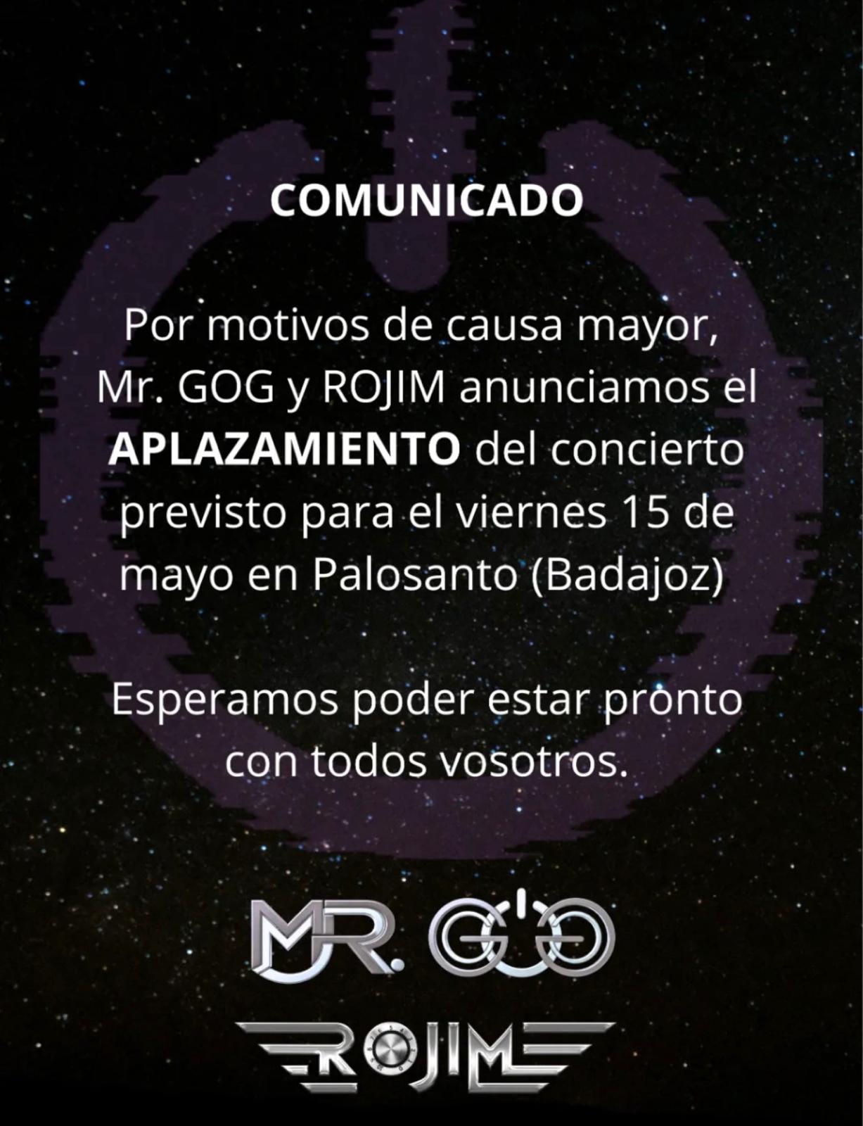 APLAZADO – Palosanto: Rojim + Mr GoG